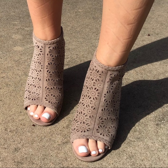 open toe cutout booties